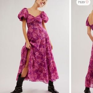 Free people sundrenched short sleeve maxi dress